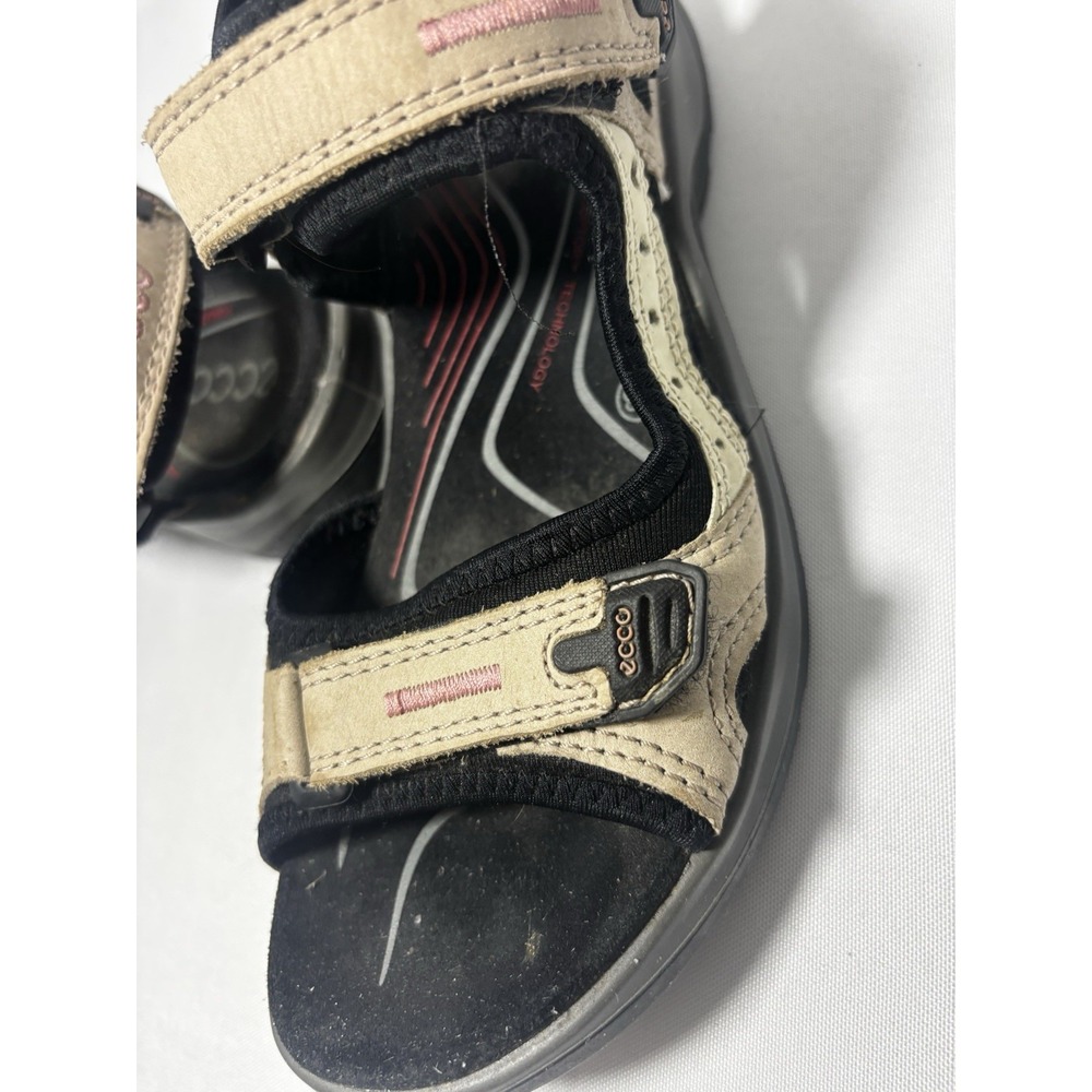 🥾Womens Ecco Yucatan Sandals Beige‎ Black Size 38 / 7-7.5 Sport Hiking - Picture 3 of 7